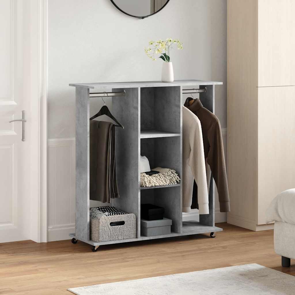 Vidaxx armoire à roulettes 102x38x110 cm dérivé du bois béton gris