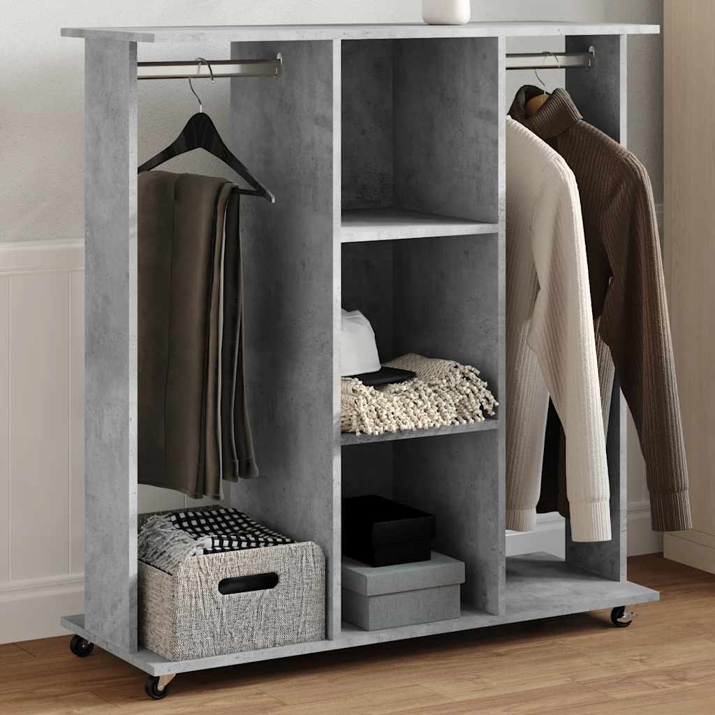 Vidaxx armoire à roulettes 102x38x110 cm dérivé du bois béton gris
