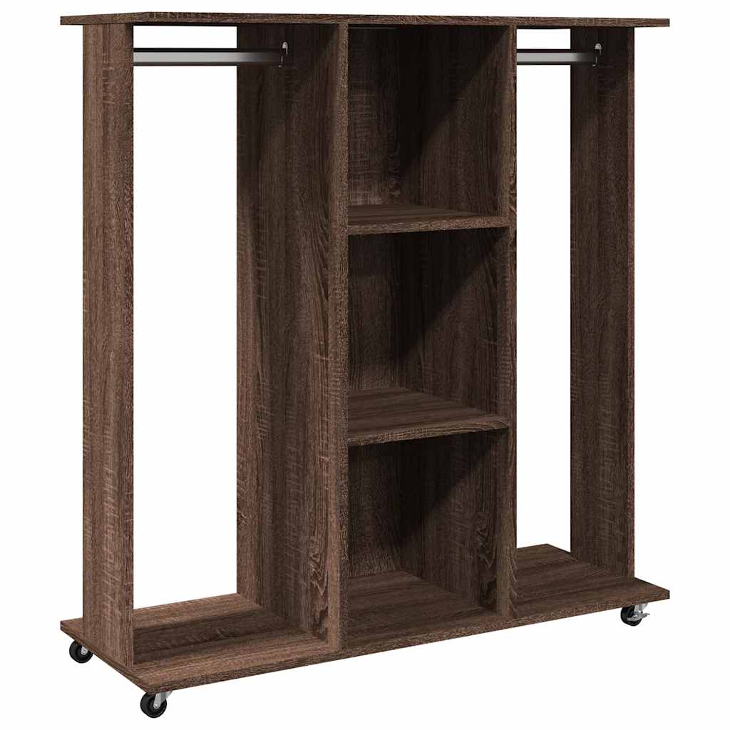 Vidaxxl armoire à roulettes 102x38x110 cm bois fini chêne brun