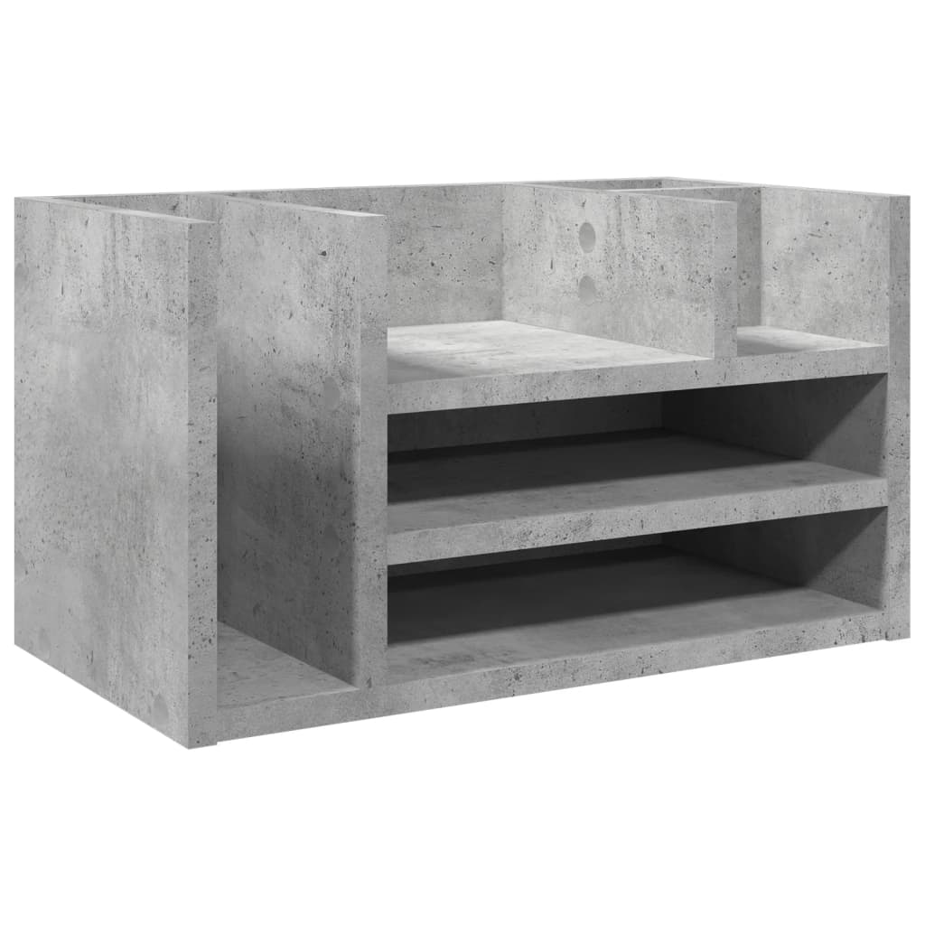 Vidaxx organisateur de bureau 44,5x24x25 cm bois d'ingénierie gris béton