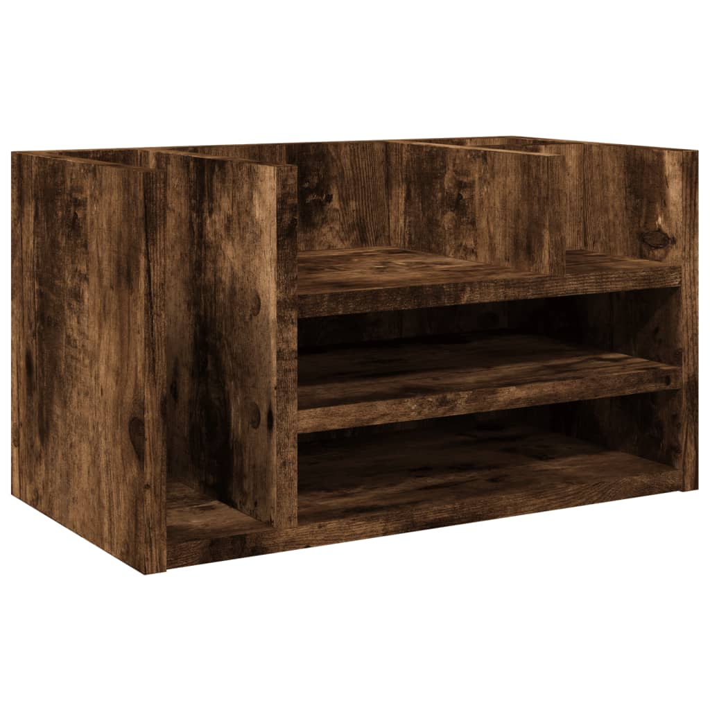 VidaXL organisateur de bureau 44,5x24x25 cm bois traité, couleur chêne fumé