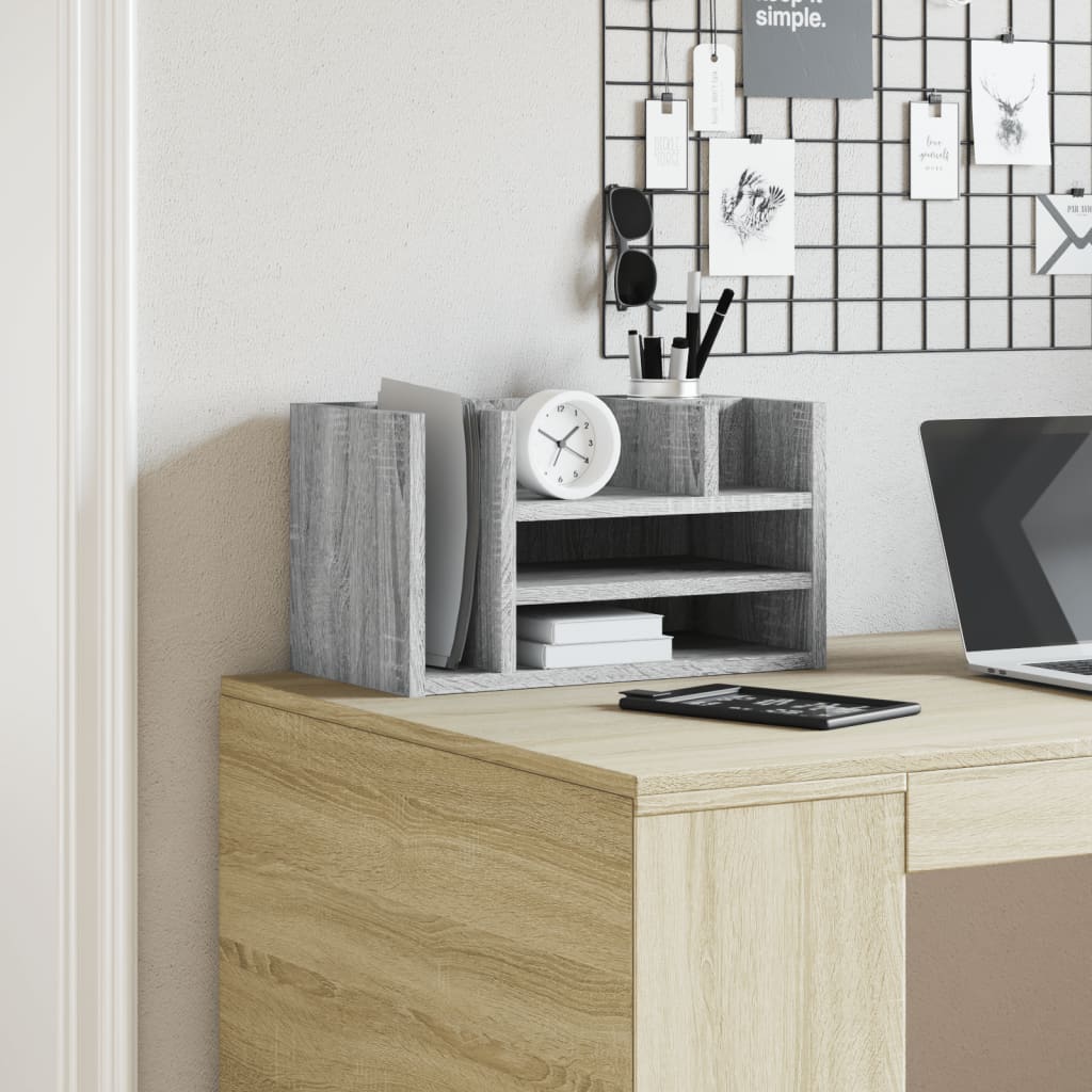 Vidaxx organiseur de bureau 44,5x24x25 cm bois d'ingénierie chêne sonoma gris