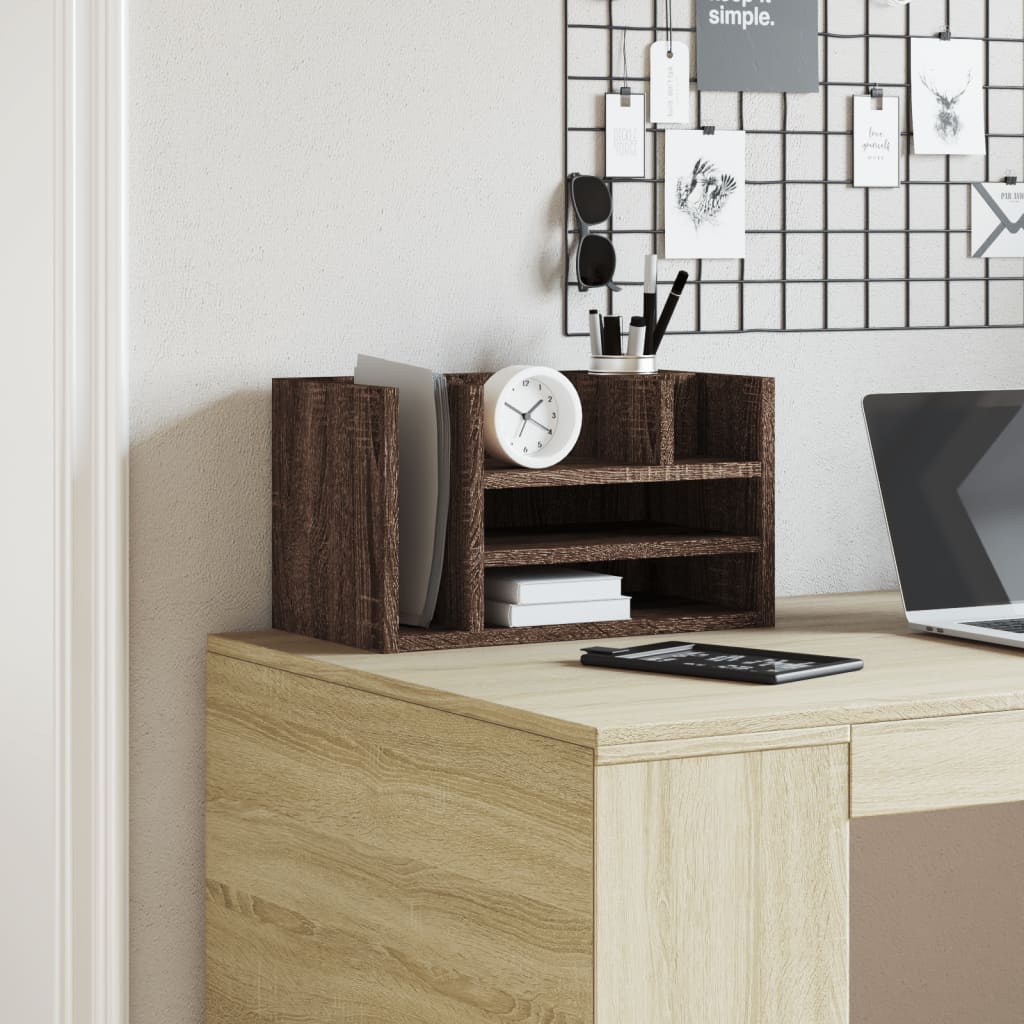 Vidaxx organisateur de bureau 44,5x24x25 cm bois d'ingénierie couleur chêne marron