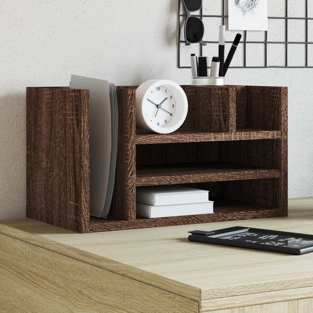 Vidaxx organisateur de bureau 44,5x24x25 cm bois d'ingénierie couleur chêne marron