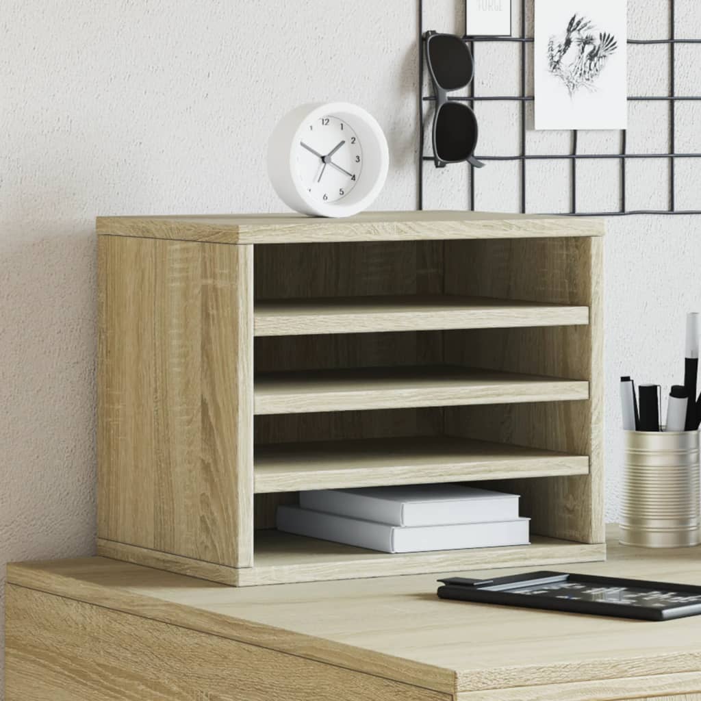 Vidaxxl organiseur de bureau 36x26x29,5 cm en dérivé du bois couleur chêne sonoma