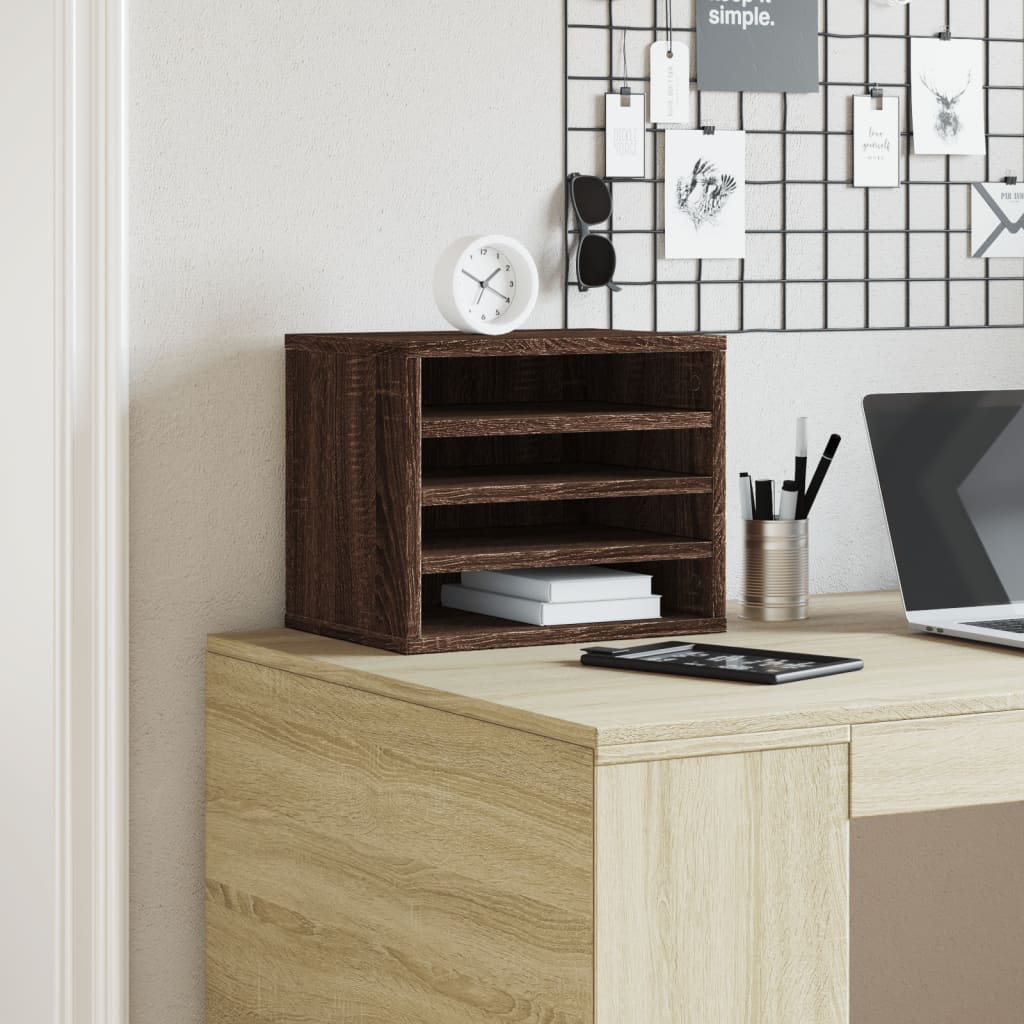 Vidaxx organisateur de bureau 36x26x29,5 cm bois fini chêne brun