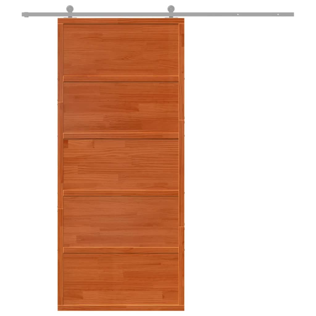 Vidaxx porte coulissante 90x208 cm bois de pin massif, marron lavé