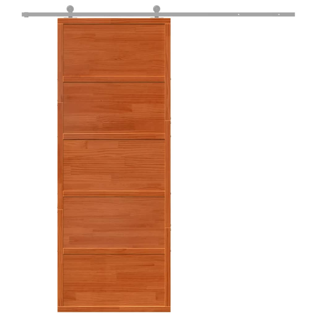 Vidaxx porte coulissante 80x208 cm bois de pin massif, marron lavé