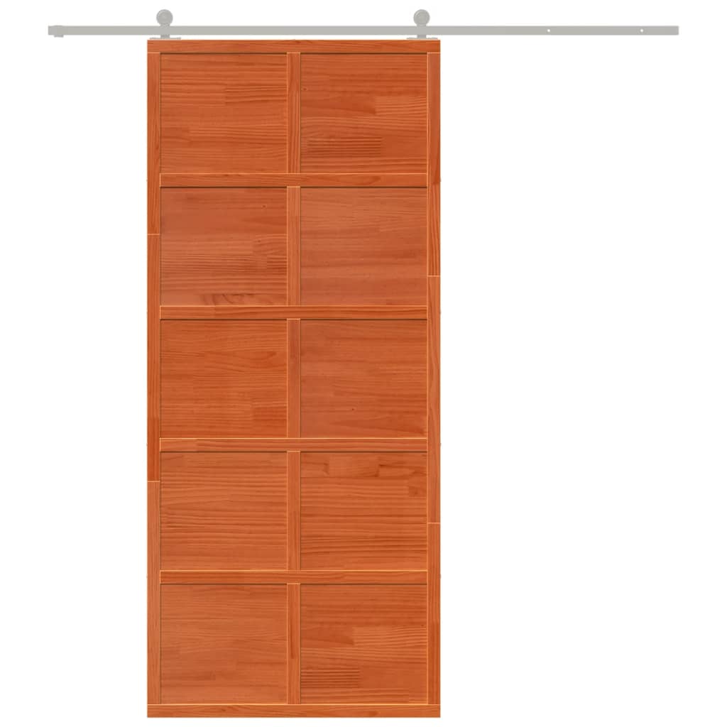 Vidaxx porte coulissante 90x208 cm bois de pin massif, marron lavé
