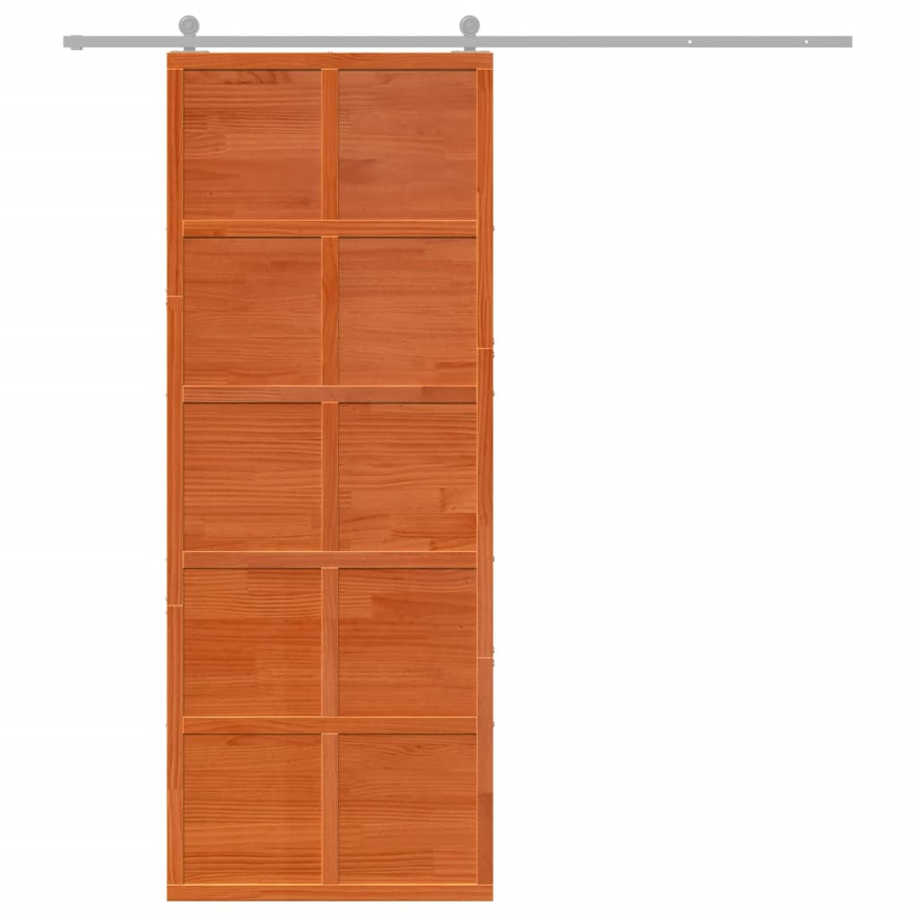Vidaxx porte coulissante 80x208 cm bois de pin massif, marron lavé