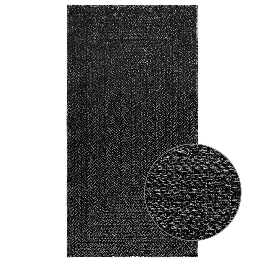 VidaXL tapis zizur intérieur et extérieur 80x150 cm aspect jute anthracite