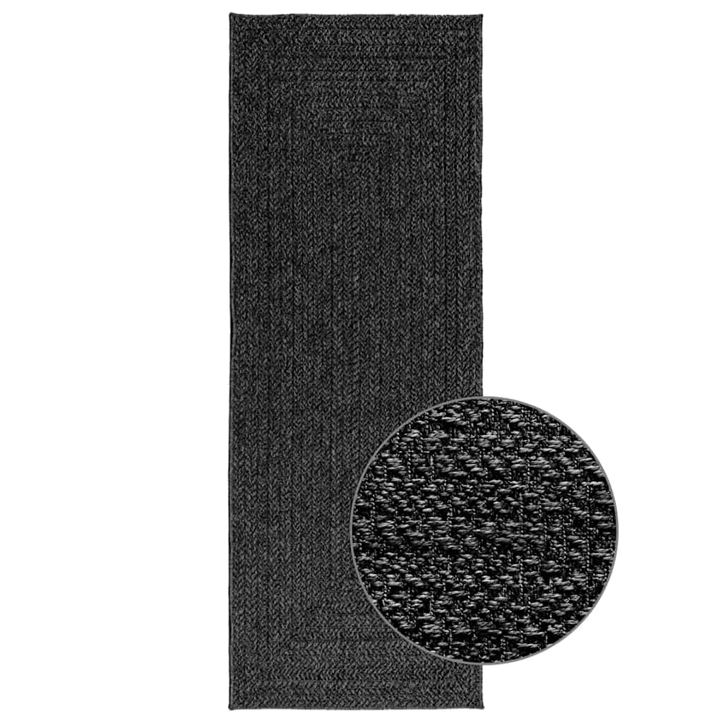 VidaXL tapis zizur intérieur et extérieur 80x200 cm aspect jute anthracite