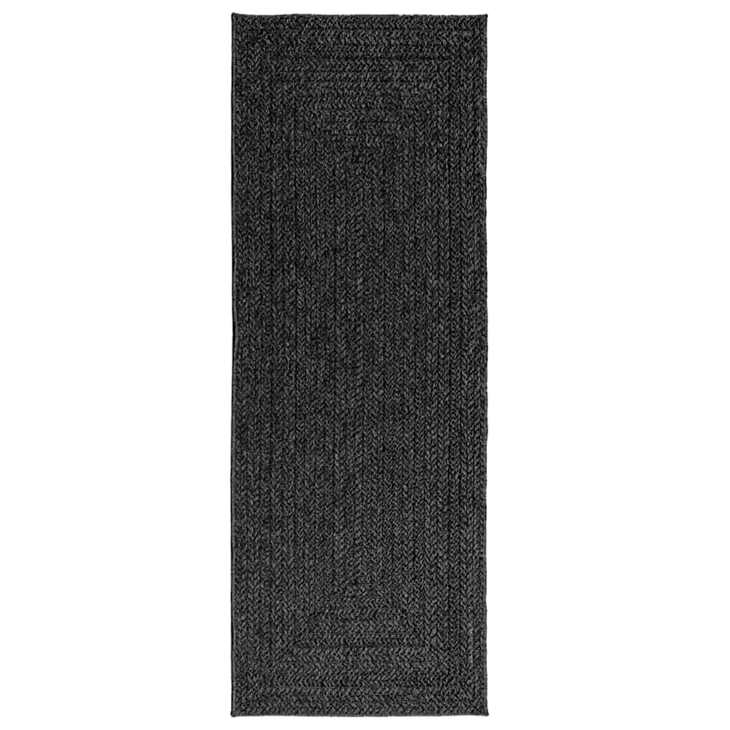 VidaXL tapis zizur intérieur et extérieur 80x200 cm aspect jute anthracite