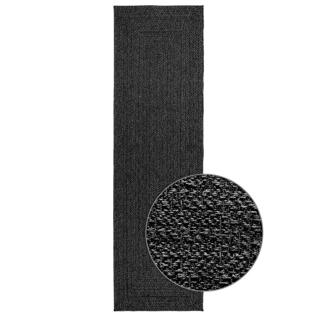 VidaXL tapis zizur intérieur et extérieur 80x250 cm aspect jute anthracite