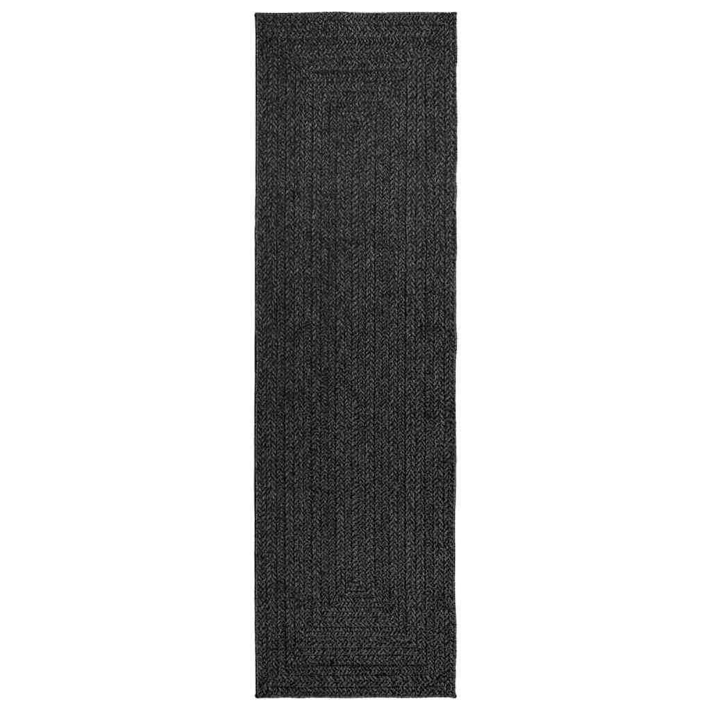 VidaXL tapis zizur intérieur et extérieur 80x250 cm aspect jute anthracite