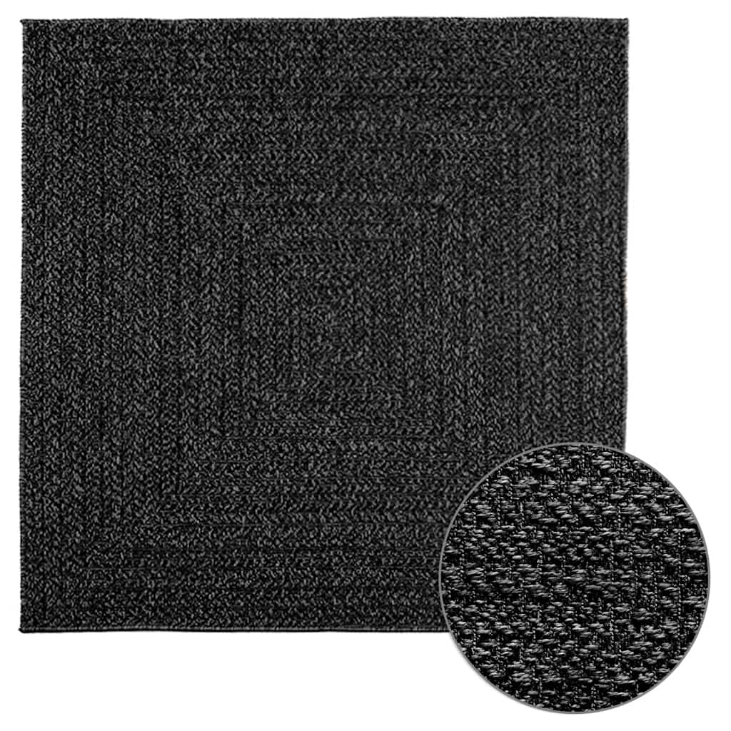 VidaXL tapis zizur intérieur et extérieur 120x120cm aspect jute anthracite
