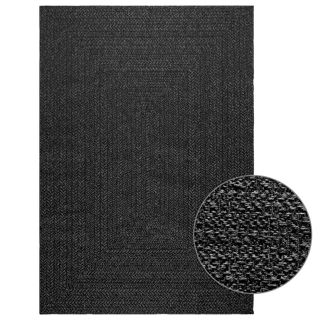 VidaXL tapis zizur intérieur et extérieur 140x200cm aspect jute anthracite