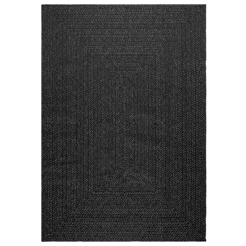 VidaXL tapis zizur intérieur et extérieur 140x200cm aspect jute anthracite