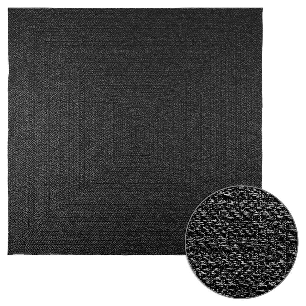 VidaXL tapis zizur intérieur et extérieur 200x200cm aspect jute anthracite