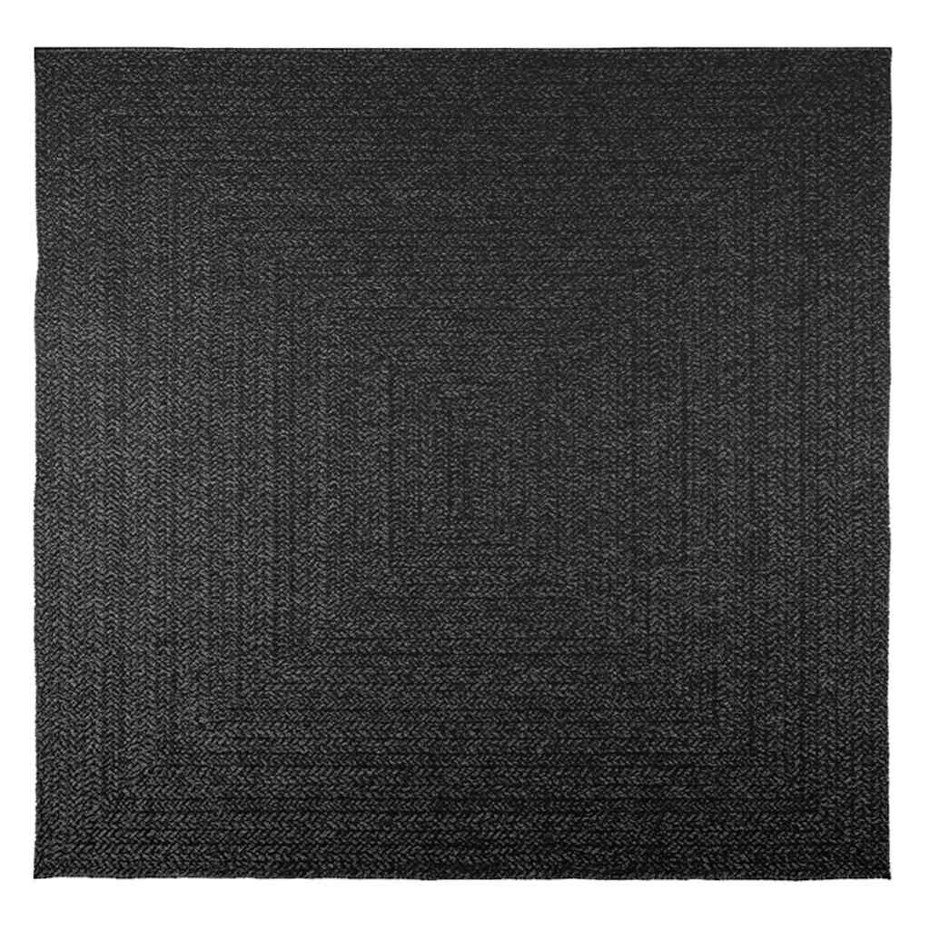 VidaXL tapis zizur intérieur et extérieur 200x200cm aspect jute anthracite