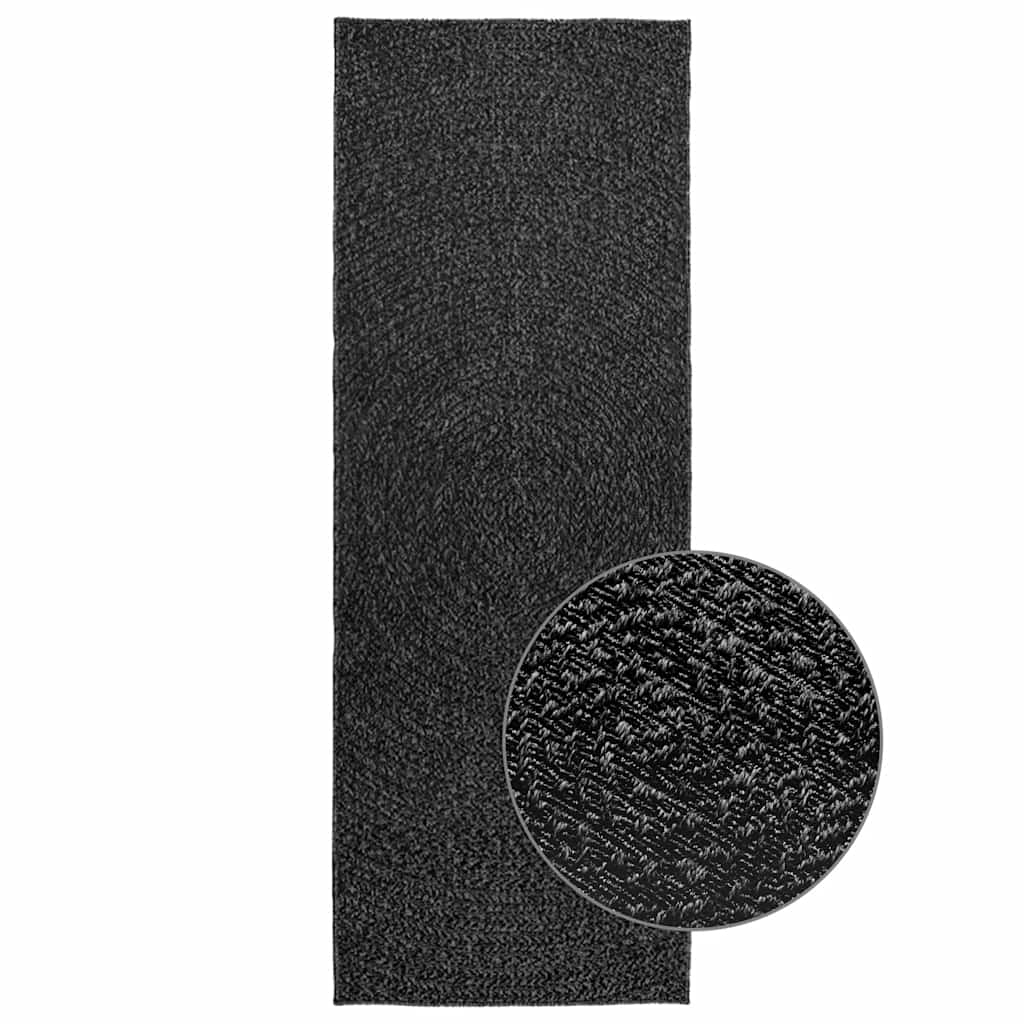 VidaXL tapis zizur intérieur et extérieur 80x200 cm aspect jute anthracite