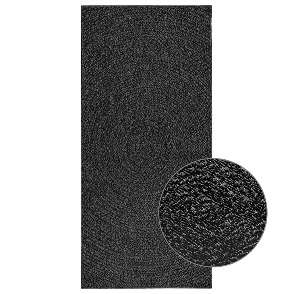 VidaXL tapis zizur intérieur et extérieur 100x200cm aspect jute anthracite
