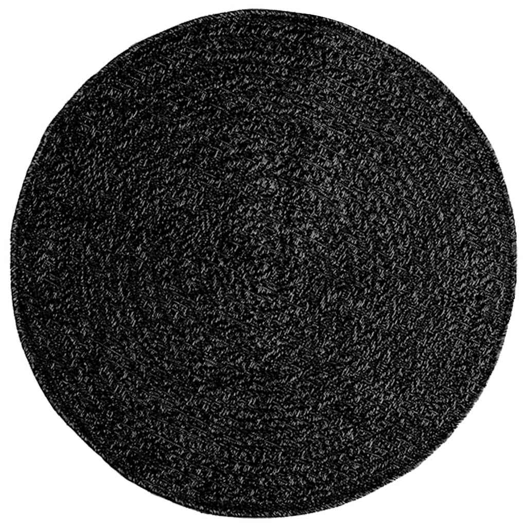 Vidaxl zizur tapis intérieur et extérieur ø 90 cm aspect jute anthracite