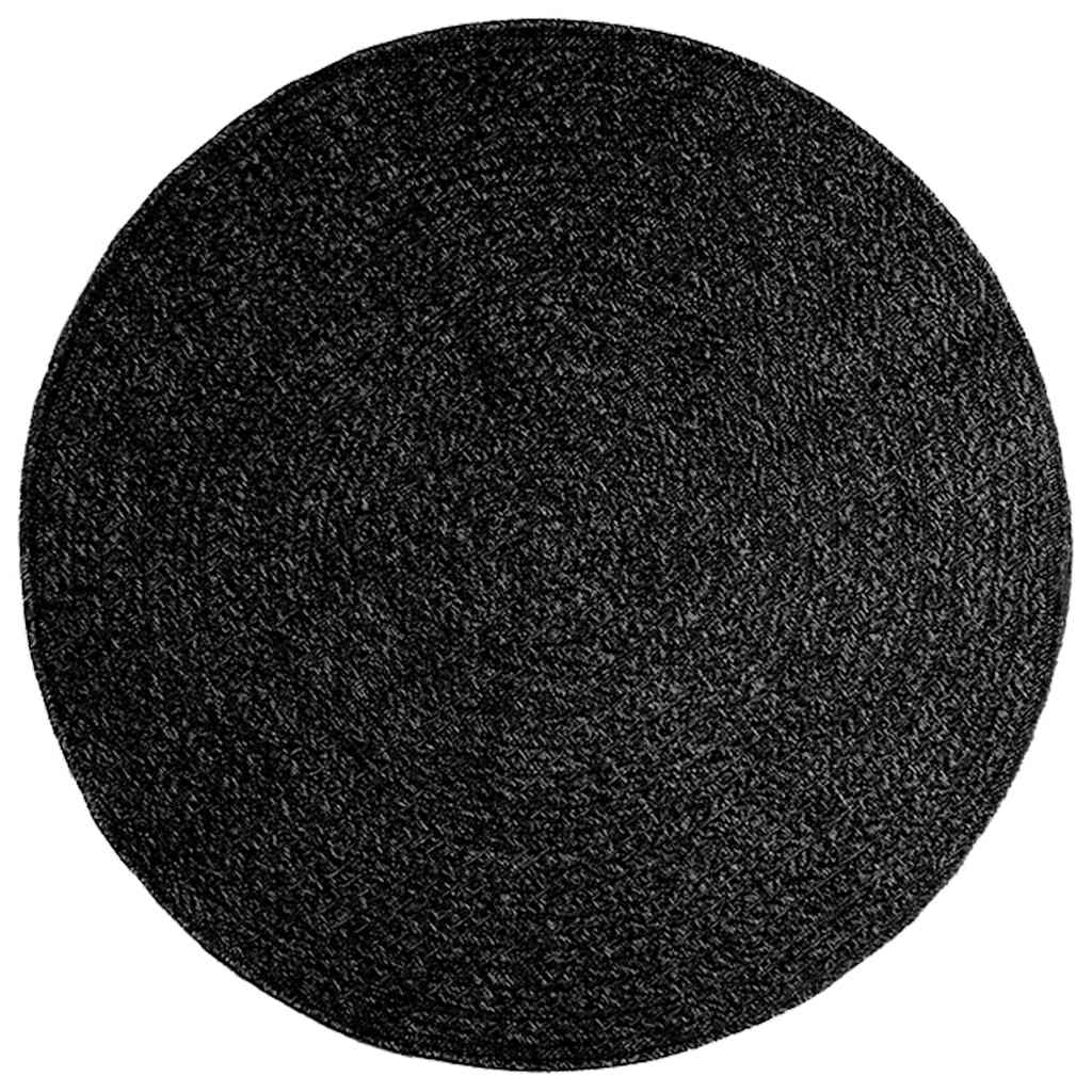 Vidaxl zizur tapis intérieur et extérieur ø 120 cm aspect jute anthracite
