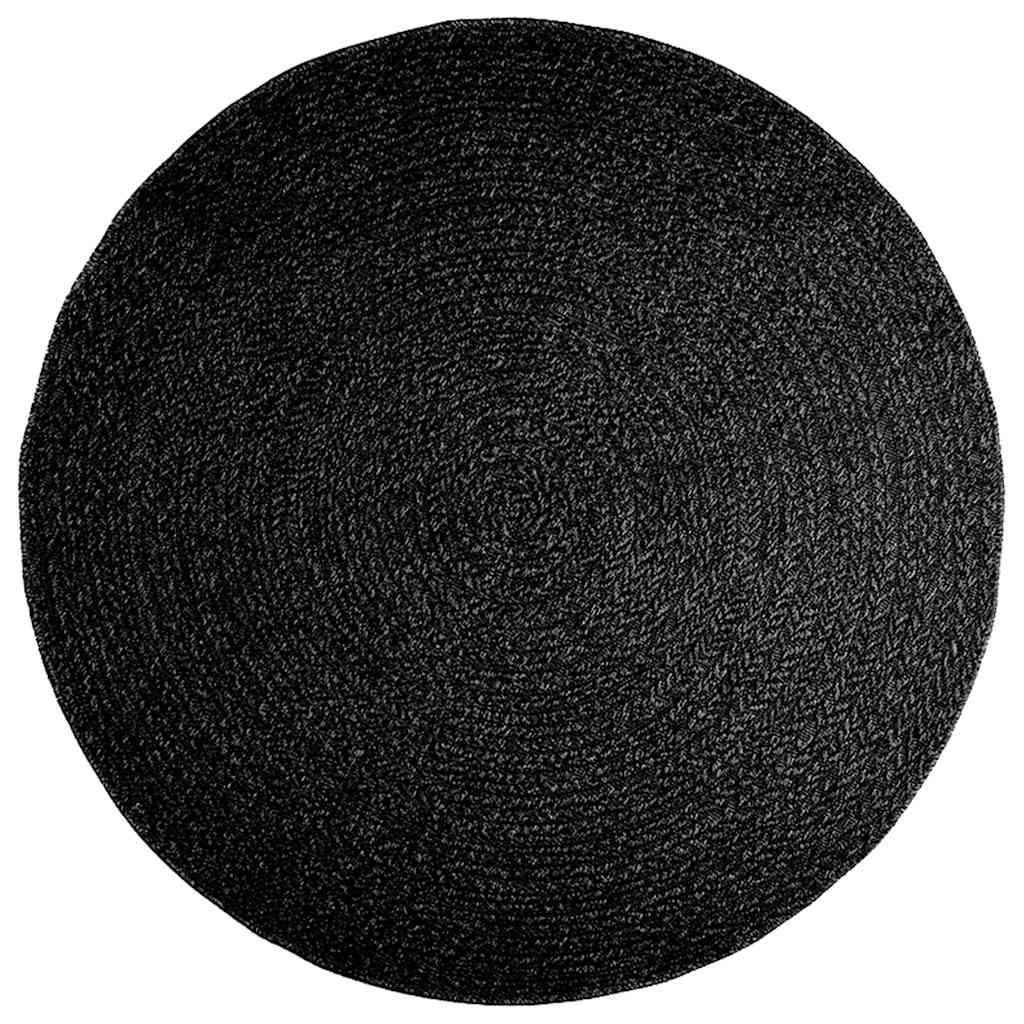 Vidaxl tapis zizur intérieur et extérieur ø 160 cm aspect jute anthracite