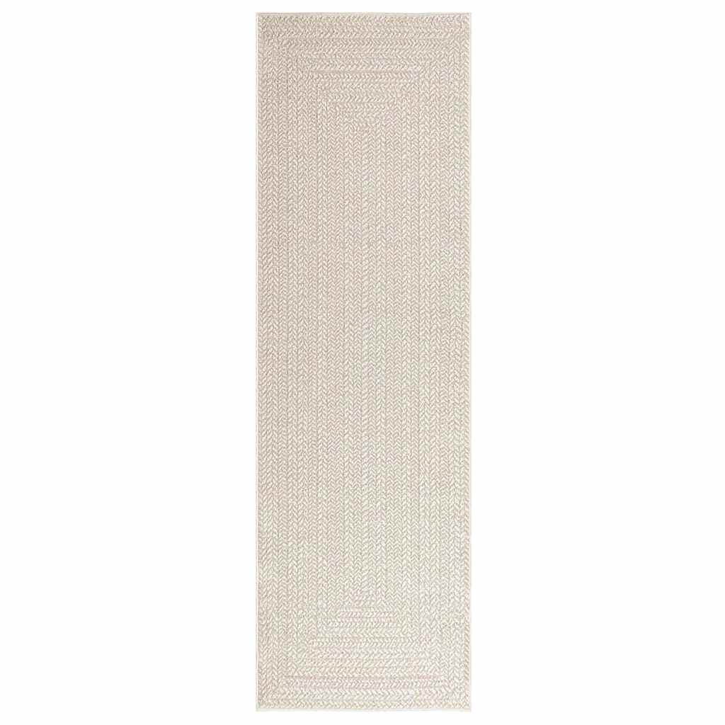 VidaXL tapis zizur crème intérieur et extérieur 80x250 cm aspect jute