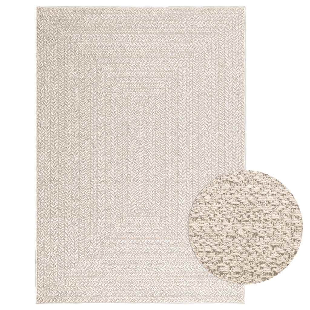 VidaXL tapis zizur crème intérieur et extérieur 120x170 cm aspect jute