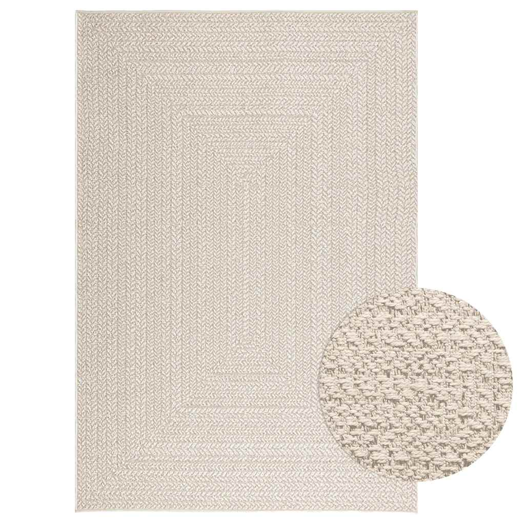 VidaXL tapis zizur crème intérieur et extérieur 140x200 cm aspect jute