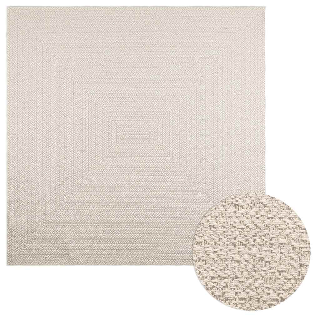 VidaXL tapis zizur crème intérieur et extérieur 200x200 cm aspect jute