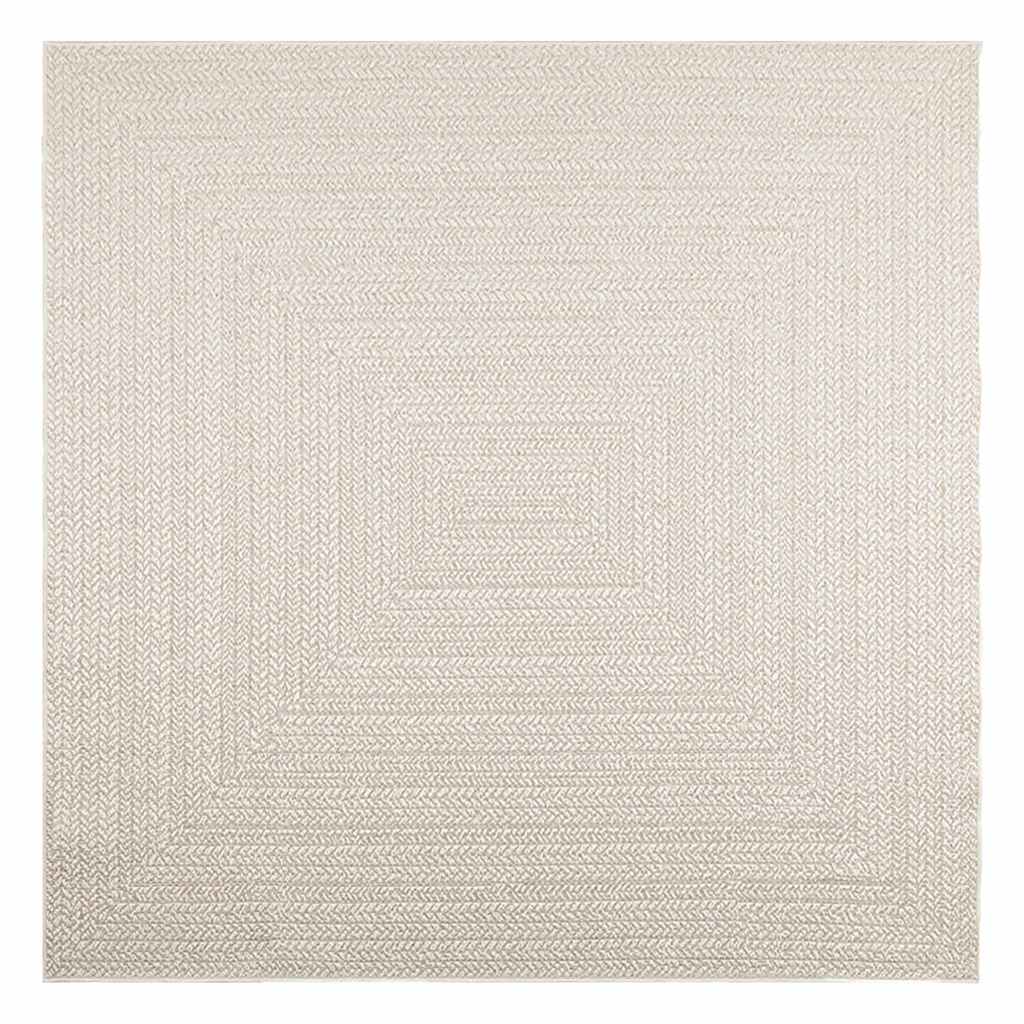 VidaXL tapis zizur crème intérieur et extérieur 200x200 cm aspect jute