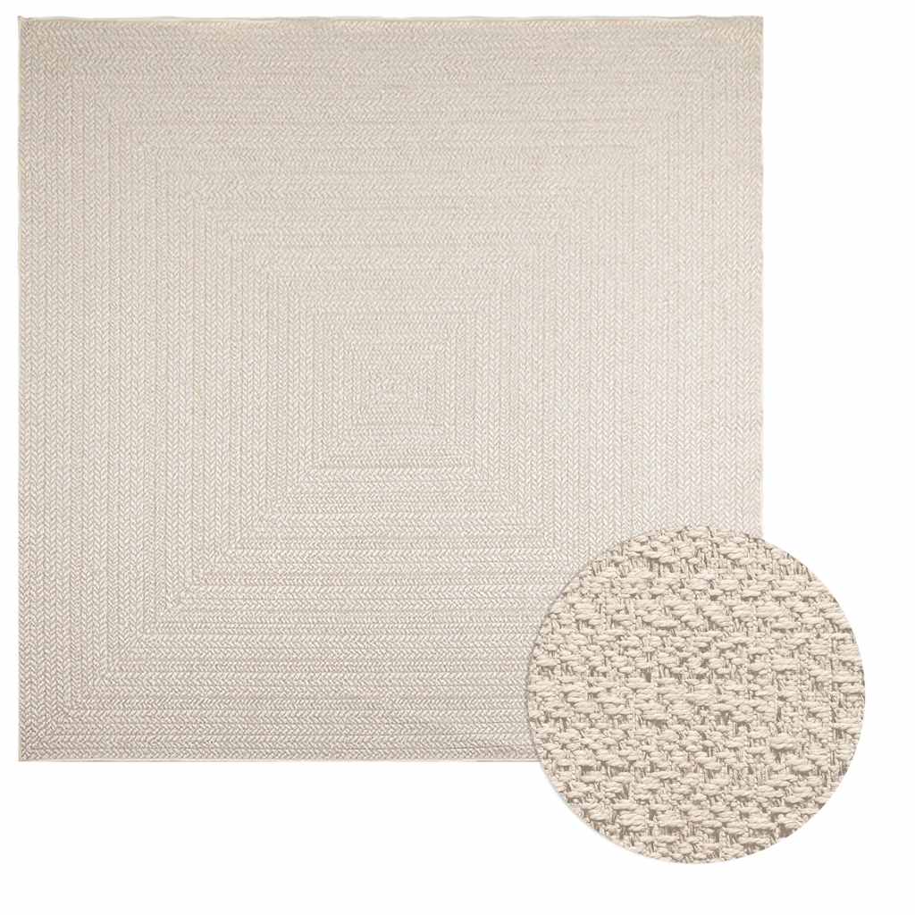 VidaXL tapis zizur crème intérieur et extérieur 240x240 cm aspect jute
