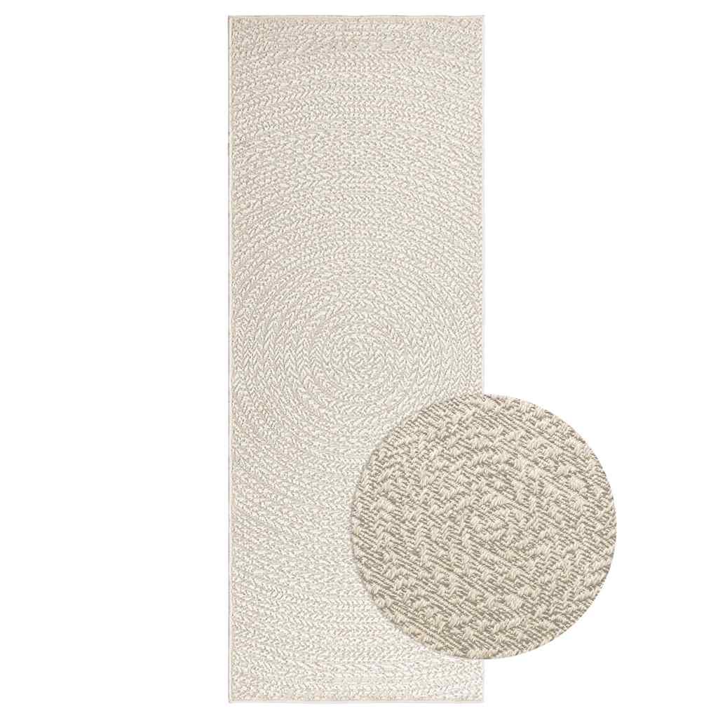 VidaXL tapis zizur crème intérieur et extérieur 80x200 cm aspect jute