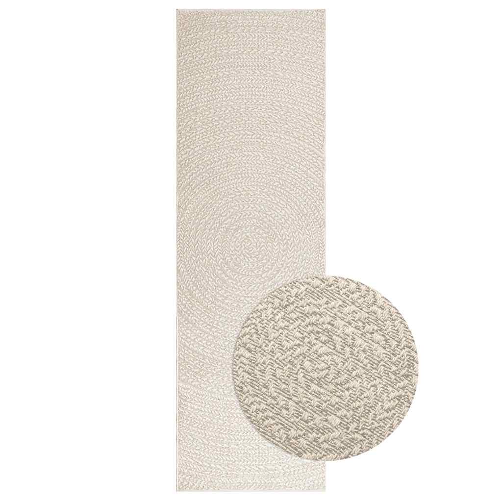 VidaXL tapis zizur crème intérieur et extérieur 80x250 cm aspect jute