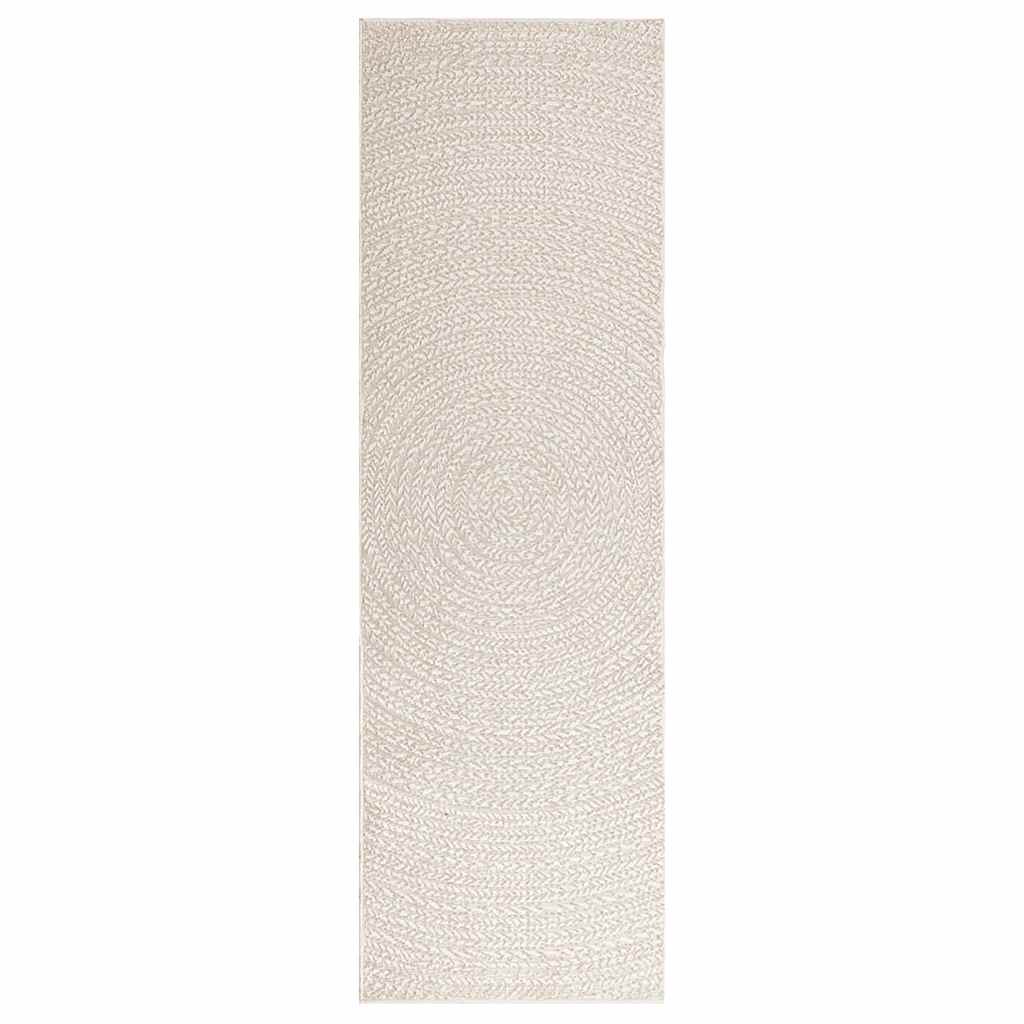 VidaXL tapis zizur crème intérieur et extérieur 80x250 cm aspect jute