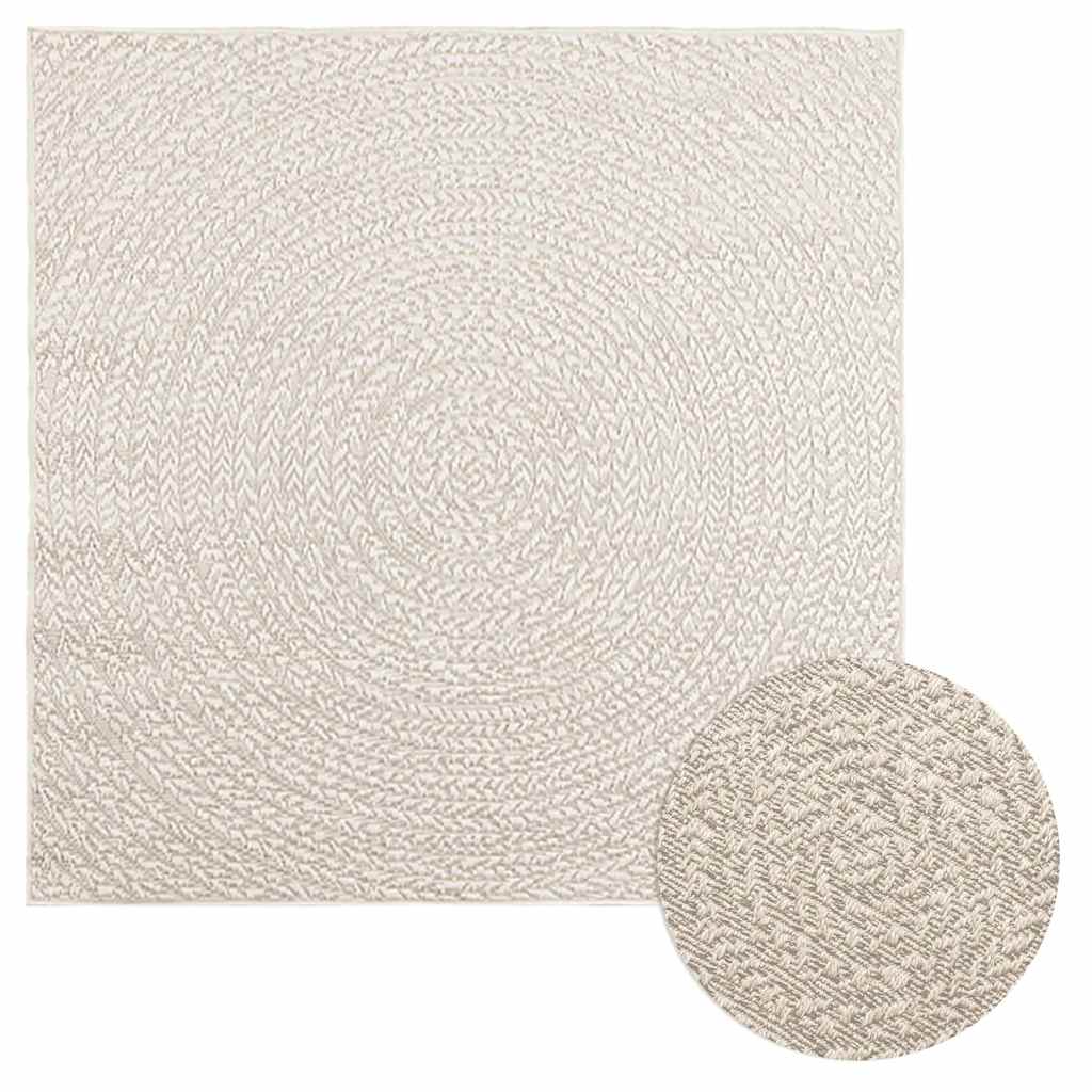 VidaXL tapis zizur crème intérieur et extérieur 120x120 cm aspect jute