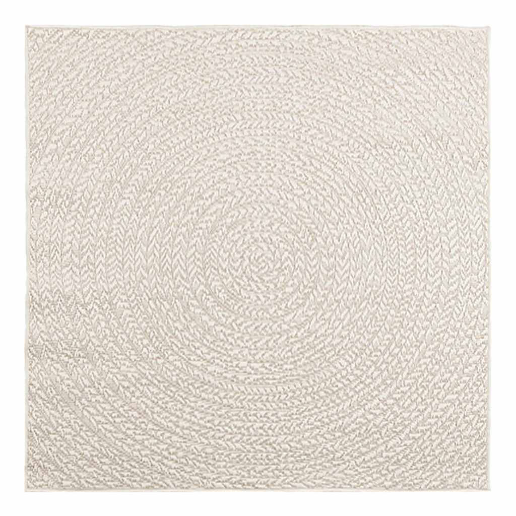 VidaXL tapis zizur crème intérieur et extérieur 120x120 cm aspect jute