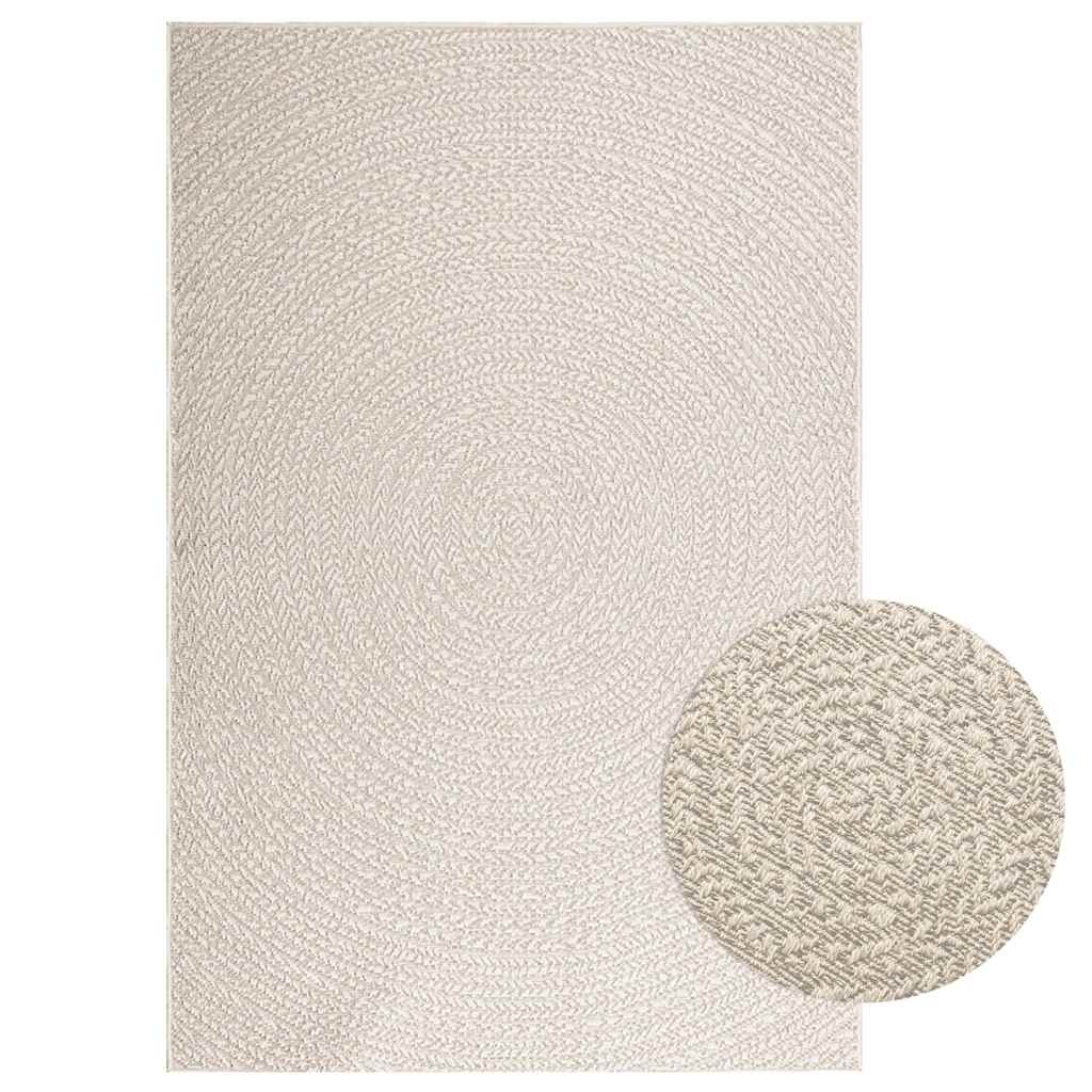 VidaXL tapis zizur crème intérieur et extérieur 140x200 cm aspect jute