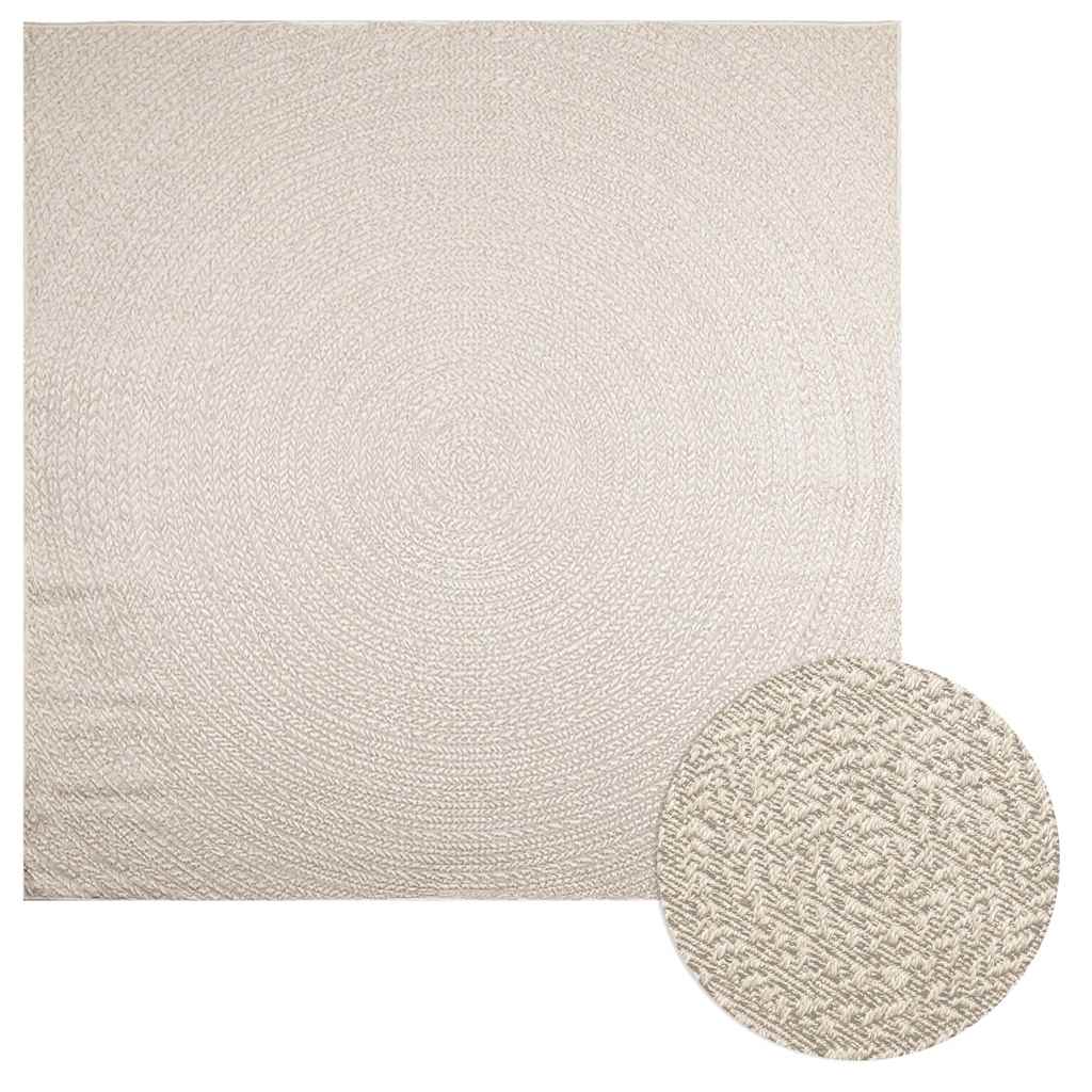 VidaXL tapis zizur crème intérieur et extérieur 240x240 cm aspect jute