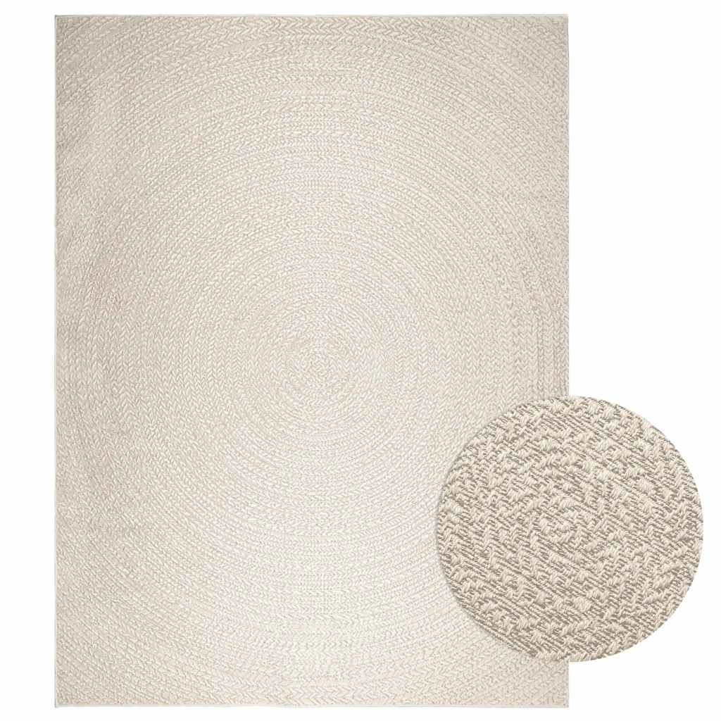 VidaXL tapis zizur crème intérieur et extérieur 240x340 cm aspect jute
