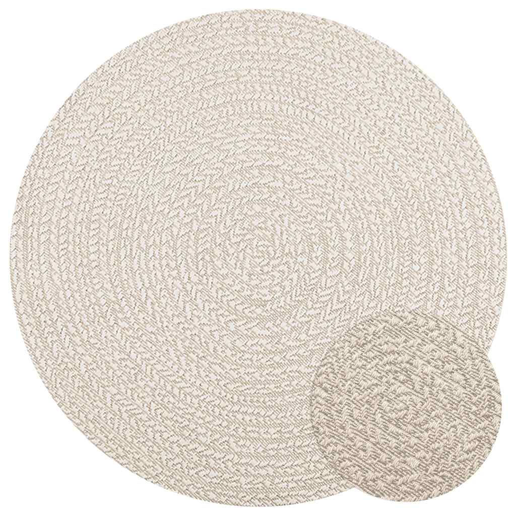 Vidaxxl tapis zizur crème intérieur et extérieur ø 120 cm aspect jute
