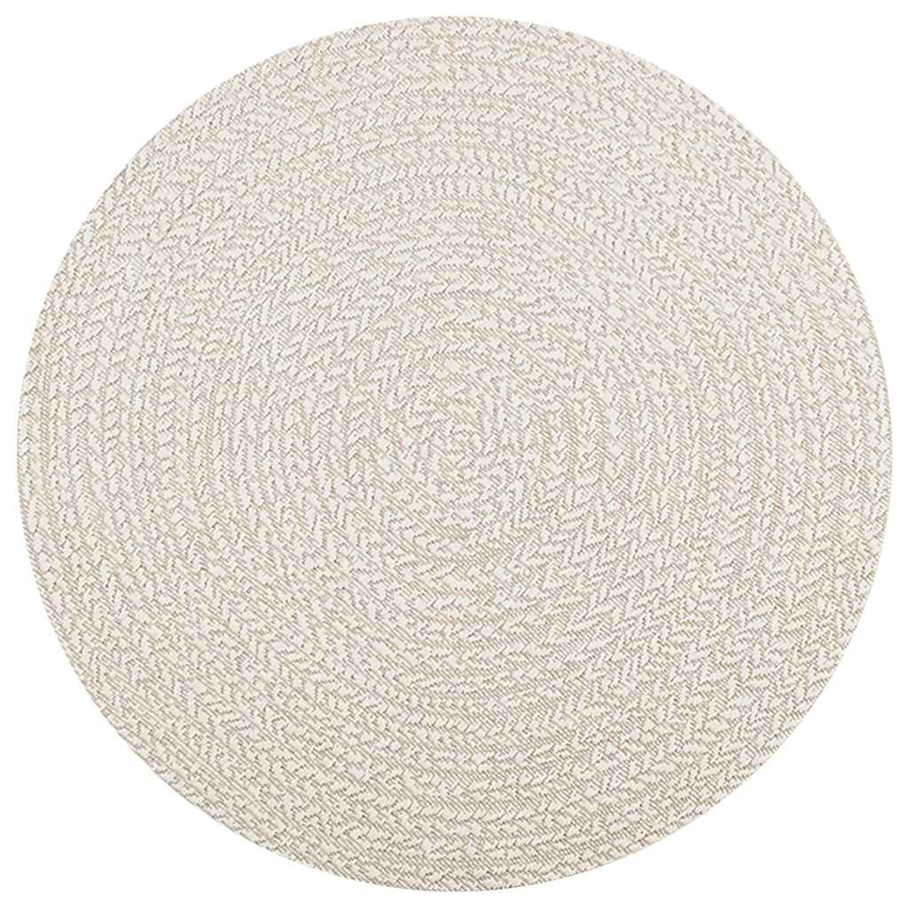 Vidaxxl tapis zizur crème intérieur et extérieur ø 120 cm aspect jute