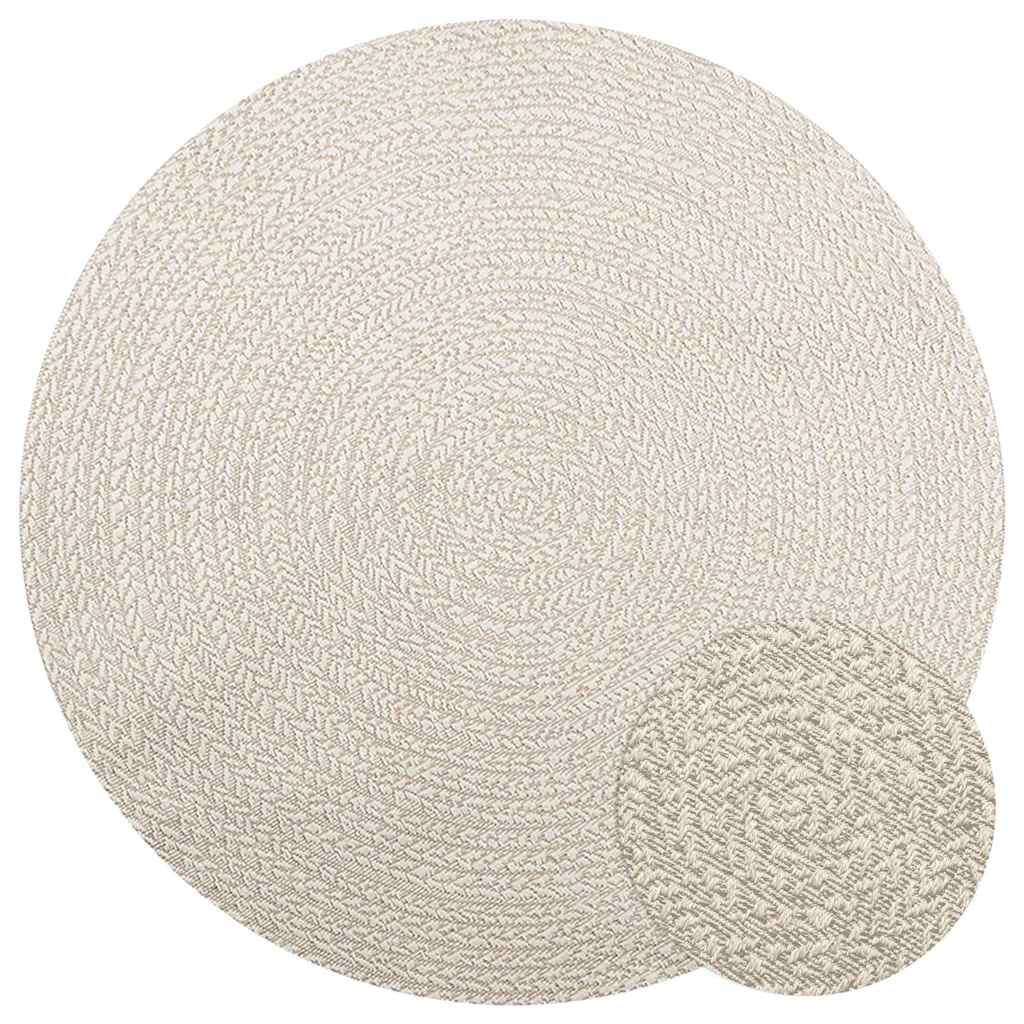 Vidaxxl tapis zizur crème intérieur et extérieur ø 160 cm aspect jute