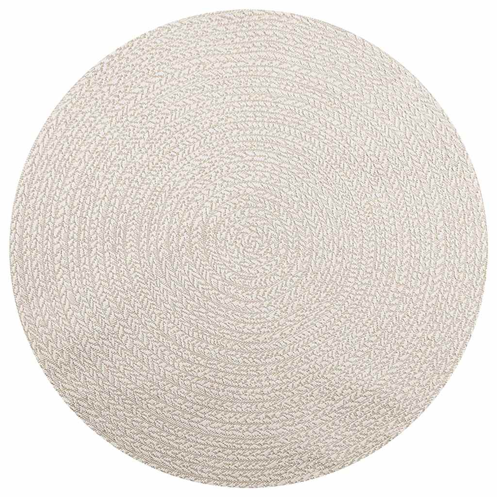 Vidaxxl tapis zizur crème intérieur et extérieur ø 160 cm aspect jute