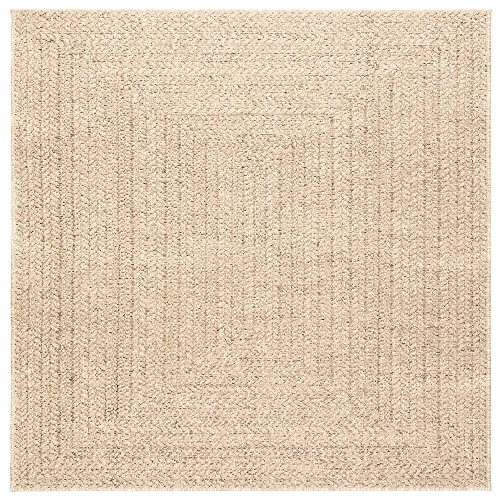VidaXL tapis zizur beige intérieur et extérieur 120x120 cm aspect jute