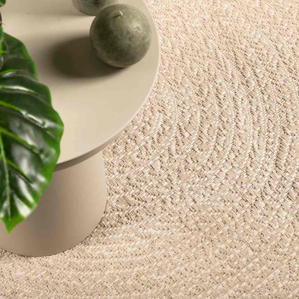 VidaXL tapis zizur beige intérieur et extérieur 120x120 cm aspect jute
