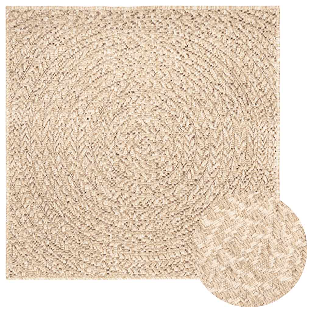 VidaXL tapis zizur beige intérieur et extérieur 200x200 cm aspect jute